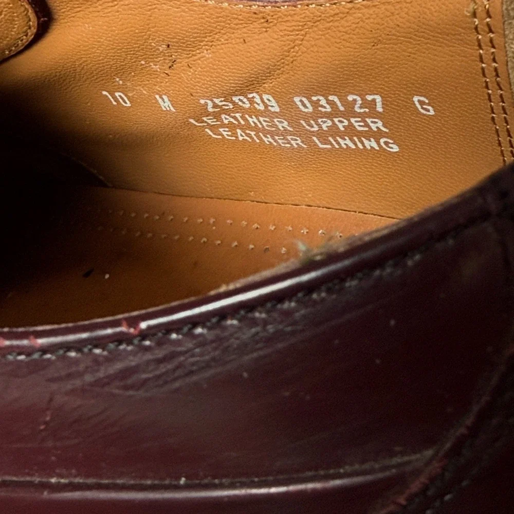 Vintage Bostonian Mens Burgundy Leather Cap Toe Oxford Dress Shoes 10M‎